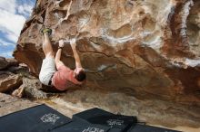 Bouldering in Hueco Tanks on 02/29/2020 with Blue Lizard Climbing and Yoga

Filename: SRM_20200229_1139080.jpg
Aperture: f/5.6
Shutter Speed: 1/250
Body: Canon EOS-1D Mark II
Lens: Canon EF 16-35mm f/2.8 L