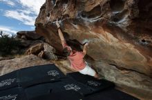 Bouldering in Hueco Tanks on 02/29/2020 with Blue Lizard Climbing and Yoga

Filename: SRM_20200229_1143240.jpg
Aperture: f/8.0
Shutter Speed: 1/250
Body: Canon EOS-1D Mark II
Lens: Canon EF 16-35mm f/2.8 L