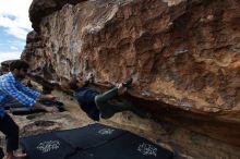 Bouldering in Hueco Tanks on 02/29/2020 with Blue Lizard Climbing and Yoga

Filename: SRM_20200229_1149320.jpg
Aperture: f/5.6
Shutter Speed: 1/250
Body: Canon EOS-1D Mark II
Lens: Canon EF 16-35mm f/2.8 L