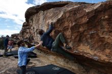 Bouldering in Hueco Tanks on 02/29/2020 with Blue Lizard Climbing and Yoga

Filename: SRM_20200229_1149400.jpg
Aperture: f/5.6
Shutter Speed: 1/250
Body: Canon EOS-1D Mark II
Lens: Canon EF 16-35mm f/2.8 L