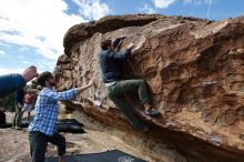 Bouldering in Hueco Tanks on 02/29/2020 with Blue Lizard Climbing and Yoga

Filename: SRM_20200229_1149460.jpg
Aperture: f/5.6
Shutter Speed: 1/250
Body: Canon EOS-1D Mark II
Lens: Canon EF 16-35mm f/2.8 L