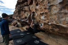 Bouldering in Hueco Tanks on 02/29/2020 with Blue Lizard Climbing and Yoga

Filename: SRM_20200229_1151280.jpg
Aperture: f/7.1
Shutter Speed: 1/250
Body: Canon EOS-1D Mark II
Lens: Canon EF 16-35mm f/2.8 L