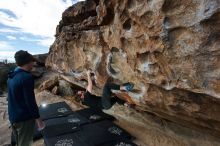 Bouldering in Hueco Tanks on 02/29/2020 with Blue Lizard Climbing and Yoga

Filename: SRM_20200229_1151350.jpg
Aperture: f/7.1
Shutter Speed: 1/250
Body: Canon EOS-1D Mark II
Lens: Canon EF 16-35mm f/2.8 L