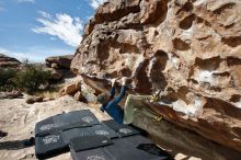 Bouldering in Hueco Tanks on 02/29/2020 with Blue Lizard Climbing and Yoga

Filename: SRM_20200229_1200230.jpg
Aperture: f/8.0
Shutter Speed: 1/250
Body: Canon EOS-1D Mark II
Lens: Canon EF 16-35mm f/2.8 L