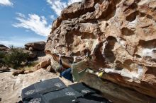 Bouldering in Hueco Tanks on 02/29/2020 with Blue Lizard Climbing and Yoga

Filename: SRM_20200229_1200330.jpg
Aperture: f/8.0
Shutter Speed: 1/250
Body: Canon EOS-1D Mark II
Lens: Canon EF 16-35mm f/2.8 L