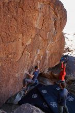 Bouldering in Hueco Tanks on 02/29/2020 with Blue Lizard Climbing and Yoga

Filename: SRM_20200229_1242160.jpg
Aperture: f/8.0
Shutter Speed: 1/50
Body: Canon EOS-1D Mark II
Lens: Canon EF 16-35mm f/2.8 L