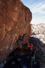 Bouldering in Hueco Tanks on 02/29/2020 with Blue Lizard Climbing and Yoga

Filename: SRM_20200229_1242360.jpg
Aperture: f/8.0
Shutter Speed: 1/200
Body: Canon EOS-1D Mark II
Lens: Canon EF 16-35mm f/2.8 L