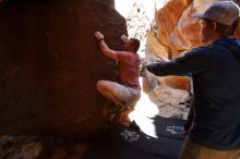 Bouldering in Hueco Tanks on 02/29/2020 with Blue Lizard Climbing and Yoga

Filename: SRM_20200229_1318380.jpg
Aperture: f/5.6
Shutter Speed: 1/320
Body: Canon EOS-1D Mark II
Lens: Canon EF 16-35mm f/2.8 L