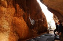 Bouldering in Hueco Tanks on 02/29/2020 with Blue Lizard Climbing and Yoga

Filename: SRM_20200229_1418290.jpg
Aperture: f/6.3
Shutter Speed: 1/250
Body: Canon EOS-1D Mark II
Lens: Canon EF 16-35mm f/2.8 L