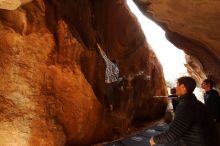 Bouldering in Hueco Tanks on 02/29/2020 with Blue Lizard Climbing and Yoga

Filename: SRM_20200229_1418300.jpg
Aperture: f/6.3
Shutter Speed: 1/250
Body: Canon EOS-1D Mark II
Lens: Canon EF 16-35mm f/2.8 L