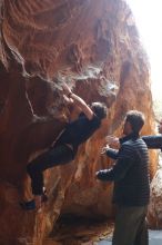 Bouldering in Hueco Tanks on 02/29/2020 with Blue Lizard Climbing and Yoga

Filename: SRM_20200229_1426140.jpg
Aperture: f/2.8
Shutter Speed: 1/250
Body: Canon EOS-1D Mark II
Lens: Canon EF 50mm f/1.8 II