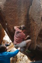 Bouldering in Hueco Tanks on 02/29/2020 with Blue Lizard Climbing and Yoga

Filename: SRM_20200229_1441170.jpg
Aperture: f/3.5
Shutter Speed: 1/250
Body: Canon EOS-1D Mark II
Lens: Canon EF 50mm f/1.8 II