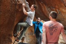 Bouldering in Hueco Tanks on 02/29/2020 with Blue Lizard Climbing and Yoga

Filename: SRM_20200229_1453151.jpg
Aperture: f/2.8
Shutter Speed: 1/250
Body: Canon EOS-1D Mark II
Lens: Canon EF 50mm f/1.8 II