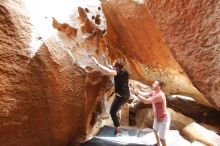 Bouldering in Hueco Tanks on 02/29/2020 with Blue Lizard Climbing and Yoga

Filename: SRM_20200229_1503500.jpg
Aperture: f/3.2
Shutter Speed: 1/200
Body: Canon EOS-1D Mark II
Lens: Canon EF 16-35mm f/2.8 L