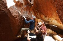 Bouldering in Hueco Tanks on 02/29/2020 with Blue Lizard Climbing and Yoga

Filename: SRM_20200229_1509080.jpg
Aperture: f/6.3
Shutter Speed: 1/200
Body: Canon EOS-1D Mark II
Lens: Canon EF 16-35mm f/2.8 L