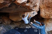 Bouldering in Hueco Tanks on 02/29/2020 with Blue Lizard Climbing and Yoga

Filename: SRM_20200229_1538560.jpg
Aperture: f/4.5
Shutter Speed: 1/200
Body: Canon EOS-1D Mark II
Lens: Canon EF 16-35mm f/2.8 L