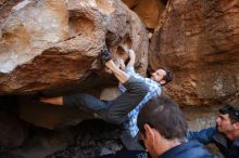 Bouldering in Hueco Tanks on 02/29/2020 with Blue Lizard Climbing and Yoga

Filename: SRM_20200229_1539320.jpg
Aperture: f/5.6
Shutter Speed: 1/250
Body: Canon EOS-1D Mark II
Lens: Canon EF 16-35mm f/2.8 L