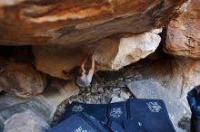 Bouldering in Hueco Tanks on 02/29/2020 with Blue Lizard Climbing and Yoga

Filename: SRM_20200229_1542160.jpg
Aperture: f/2.8
Shutter Speed: 1/250
Body: Canon EOS-1D Mark II
Lens: Canon EF 16-35mm f/2.8 L