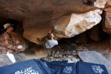 Bouldering in Hueco Tanks on 02/29/2020 with Blue Lizard Climbing and Yoga

Filename: SRM_20200229_1543100.jpg
Aperture: f/2.8
Shutter Speed: 1/200
Body: Canon EOS-1D Mark II
Lens: Canon EF 16-35mm f/2.8 L