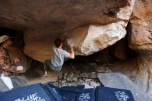 Bouldering in Hueco Tanks on 02/29/2020 with Blue Lizard Climbing and Yoga

Filename: SRM_20200229_1543140.jpg
Aperture: f/3.2
Shutter Speed: 1/250
Body: Canon EOS-1D Mark II
Lens: Canon EF 16-35mm f/2.8 L