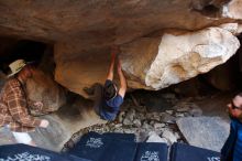 Bouldering in Hueco Tanks on 02/29/2020 with Blue Lizard Climbing and Yoga

Filename: SRM_20200229_1544460.jpg
Aperture: f/2.8
Shutter Speed: 1/250
Body: Canon EOS-1D Mark II
Lens: Canon EF 16-35mm f/2.8 L