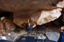 Bouldering in Hueco Tanks on 02/29/2020 with Blue Lizard Climbing and Yoga

Filename: SRM_20200229_1544470.jpg
Aperture: f/3.2
Shutter Speed: 1/250
Body: Canon EOS-1D Mark II
Lens: Canon EF 16-35mm f/2.8 L