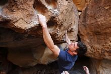 Bouldering in Hueco Tanks on 02/29/2020 with Blue Lizard Climbing and Yoga

Filename: SRM_20200229_1545130.jpg
Aperture: f/5.0
Shutter Speed: 1/250
Body: Canon EOS-1D Mark II
Lens: Canon EF 16-35mm f/2.8 L