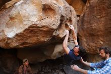 Bouldering in Hueco Tanks on 02/29/2020 with Blue Lizard Climbing and Yoga

Filename: SRM_20200229_1545170.jpg
Aperture: f/5.6
Shutter Speed: 1/250
Body: Canon EOS-1D Mark II
Lens: Canon EF 16-35mm f/2.8 L