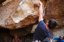 Bouldering in Hueco Tanks on 02/29/2020 with Blue Lizard Climbing and Yoga

Filename: SRM_20200229_1545430.jpg
Aperture: f/5.6
Shutter Speed: 1/250
Body: Canon EOS-1D Mark II
Lens: Canon EF 16-35mm f/2.8 L