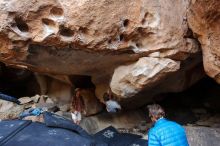 Bouldering in Hueco Tanks on 02/29/2020 with Blue Lizard Climbing and Yoga

Filename: SRM_20200229_1548020.jpg
Aperture: f/4.0
Shutter Speed: 1/250
Body: Canon EOS-1D Mark II
Lens: Canon EF 16-35mm f/2.8 L