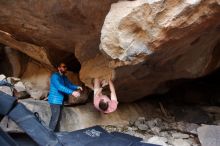 Bouldering in Hueco Tanks on 02/29/2020 with Blue Lizard Climbing and Yoga

Filename: SRM_20200229_1553560.jpg
Aperture: f/2.8
Shutter Speed: 1/250
Body: Canon EOS-1D Mark II
Lens: Canon EF 16-35mm f/2.8 L