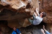 Bouldering in Hueco Tanks on 02/29/2020 with Blue Lizard Climbing and Yoga

Filename: SRM_20200229_1558500.jpg
Aperture: f/4.5
Shutter Speed: 1/250
Body: Canon EOS-1D Mark II
Lens: Canon EF 16-35mm f/2.8 L