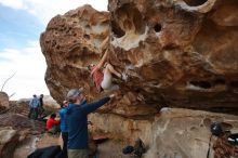 Bouldering in Hueco Tanks on 02/29/2020 with Blue Lizard Climbing and Yoga

Filename: SRM_20200229_1639060.jpg
Aperture: f/4.5
Shutter Speed: 1/400
Body: Canon EOS-1D Mark II
Lens: Canon EF 16-35mm f/2.8 L