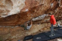 Bouldering in Hueco Tanks on 02/29/2020 with Blue Lizard Climbing and Yoga

Filename: SRM_20200229_1643410.jpg
Aperture: f/5.6
Shutter Speed: 1/250
Body: Canon EOS-1D Mark II
Lens: Canon EF 16-35mm f/2.8 L