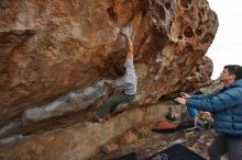 Bouldering in Hueco Tanks on 02/29/2020 with Blue Lizard Climbing and Yoga

Filename: SRM_20200229_1646080.jpg
Aperture: f/6.3
Shutter Speed: 1/250
Body: Canon EOS-1D Mark II
Lens: Canon EF 16-35mm f/2.8 L