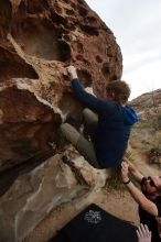 Bouldering in Hueco Tanks on 02/29/2020 with Blue Lizard Climbing and Yoga

Filename: SRM_20200229_1647050.jpg
Aperture: f/7.1
Shutter Speed: 1/250
Body: Canon EOS-1D Mark II
Lens: Canon EF 16-35mm f/2.8 L