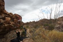 Bouldering in Hueco Tanks on 02/29/2020 with Blue Lizard Climbing and Yoga

Filename: SRM_20200229_1653030.jpg
Aperture: f/9.0
Shutter Speed: 1/400
Body: Canon EOS-1D Mark II
Lens: Canon EF 16-35mm f/2.8 L