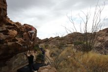 Bouldering in Hueco Tanks on 02/29/2020 with Blue Lizard Climbing and Yoga

Filename: SRM_20200229_1653070.jpg
Aperture: f/9.0
Shutter Speed: 1/400
Body: Canon EOS-1D Mark II
Lens: Canon EF 16-35mm f/2.8 L