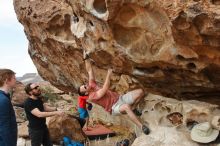 Bouldering in Hueco Tanks on 02/29/2020 with Blue Lizard Climbing and Yoga

Filename: SRM_20200229_1710530.jpg
Aperture: f/7.1
Shutter Speed: 1/400
Body: Canon EOS-1D Mark II
Lens: Canon EF 16-35mm f/2.8 L