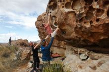 Bouldering in Hueco Tanks on 02/29/2020 with Blue Lizard Climbing and Yoga

Filename: SRM_20200229_1711270.jpg
Aperture: f/8.0
Shutter Speed: 1/400
Body: Canon EOS-1D Mark II
Lens: Canon EF 16-35mm f/2.8 L