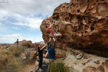 Bouldering in Hueco Tanks on 02/29/2020 with Blue Lizard Climbing and Yoga

Filename: SRM_20200229_1711370.jpg
Aperture: f/9.0
Shutter Speed: 1/400
Body: Canon EOS-1D Mark II
Lens: Canon EF 16-35mm f/2.8 L