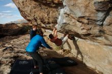 Bouldering in Hueco Tanks on 02/29/2020 with Blue Lizard Climbing and Yoga

Filename: SRM_20200229_1722420.jpg
Aperture: f/5.0
Shutter Speed: 1/500
Body: Canon EOS-1D Mark II
Lens: Canon EF 16-35mm f/2.8 L