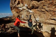 Bouldering in Hueco Tanks on 02/29/2020 with Blue Lizard Climbing and Yoga

Filename: SRM_20200229_1737441.jpg
Aperture: f/20.0
Shutter Speed: 1/320
Body: Canon EOS-1D Mark II
Lens: Canon EF 16-35mm f/2.8 L