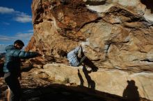 Bouldering in Hueco Tanks on 02/29/2020 with Blue Lizard Climbing and Yoga

Filename: SRM_20200229_1748200.jpg
Aperture: f/9.0
Shutter Speed: 1/400
Body: Canon EOS-1D Mark II
Lens: Canon EF 16-35mm f/2.8 L