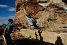 Bouldering in Hueco Tanks on 02/29/2020 with Blue Lizard Climbing and Yoga

Filename: SRM_20200229_1748220.jpg
Aperture: f/9.0
Shutter Speed: 1/400
Body: Canon EOS-1D Mark II
Lens: Canon EF 16-35mm f/2.8 L