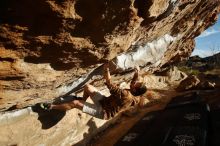 Bouldering in Hueco Tanks on 02/29/2020 with Blue Lizard Climbing and Yoga

Filename: SRM_20200229_1758070.jpg
Aperture: f/6.3
Shutter Speed: 1/400
Body: Canon EOS-1D Mark II
Lens: Canon EF 16-35mm f/2.8 L