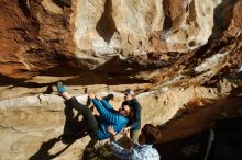 Bouldering in Hueco Tanks on 02/29/2020 with Blue Lizard Climbing and Yoga

Filename: SRM_20200229_1802060.jpg
Aperture: f/6.3
Shutter Speed: 1/400
Body: Canon EOS-1D Mark II
Lens: Canon EF 16-35mm f/2.8 L