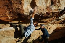 Bouldering in Hueco Tanks on 02/29/2020 with Blue Lizard Climbing and Yoga

Filename: SRM_20200229_1805460.jpg
Aperture: f/7.1
Shutter Speed: 1/400
Body: Canon EOS-1D Mark II
Lens: Canon EF 16-35mm f/2.8 L