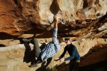 Bouldering in Hueco Tanks on 02/29/2020 with Blue Lizard Climbing and Yoga

Filename: SRM_20200229_1805461.jpg
Aperture: f/7.1
Shutter Speed: 1/400
Body: Canon EOS-1D Mark II
Lens: Canon EF 16-35mm f/2.8 L