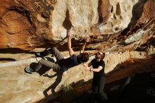 Bouldering in Hueco Tanks on 02/29/2020 with Blue Lizard Climbing and Yoga

Filename: SRM_20200229_1807530.jpg
Aperture: f/7.1
Shutter Speed: 1/400
Body: Canon EOS-1D Mark II
Lens: Canon EF 16-35mm f/2.8 L